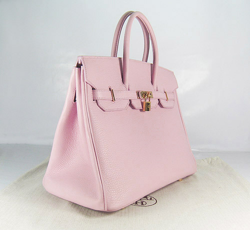 High Quality Fake Hermes Birkin 35CM Togo Leather Bag Pink 6089 - Click Image to Close